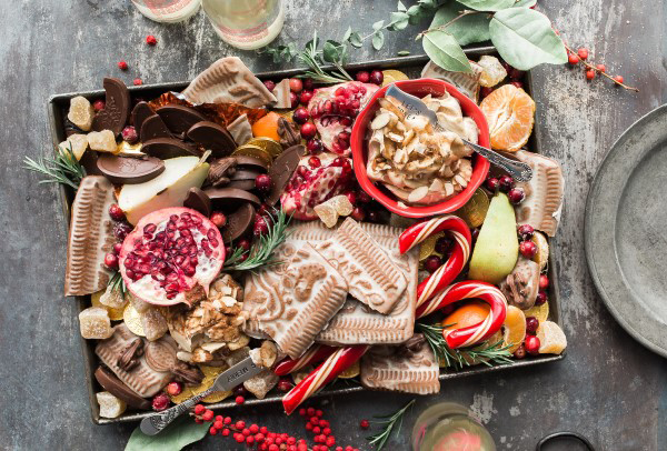 holiday themed charcuterie board